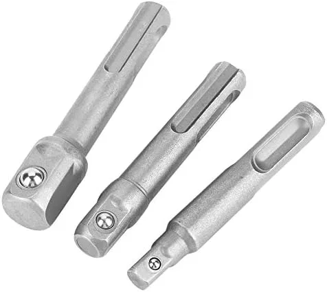 Vista 8 de Adaptador de zócalo para taladrar 3 unids SDS Plus adaptador de enchufe de acero 2 unids zócalo SDS extensión hexagonal accesorios de herramienta