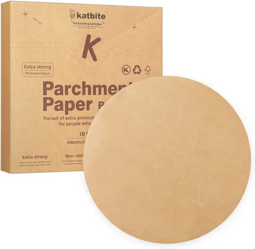 Vista 8 de Katbite 200 piezas de papel pergamino redondo de 4 pulgadas, sin blanquear y antiadherente, círculos de pergamino precortados para moldes