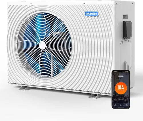 Vista 10 de H5PRO Bomba de calor para piscina de fuente de aire 16,000 BTU 4,000 galones de alta eficiencia COP6.0 ahorro de energía 50% por encima del control