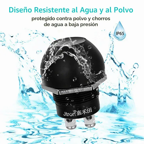 Vista 6 de Interruptores de botón momentáneos apagados (encendidos) impermeables, interruptor de botón de reinicio de carcasa de goma, interruptor de botón