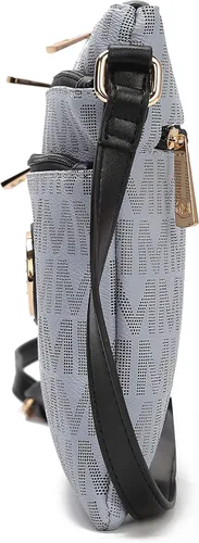 Vista 7 de MKF - Bolso cruzado para mujer - Bolso bandolera de piel sintética con triple cremallera - Bolso cruzado de bolsillo, correa para el hombro