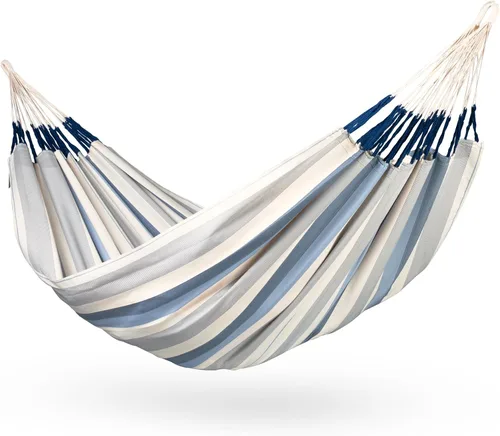 Vista 19 de LA SIESTA Brisa - Hamaca clásica colgante, hecha a mano, resistente a la intemperie, resistente a roturas para relajación en interiores y Almendra