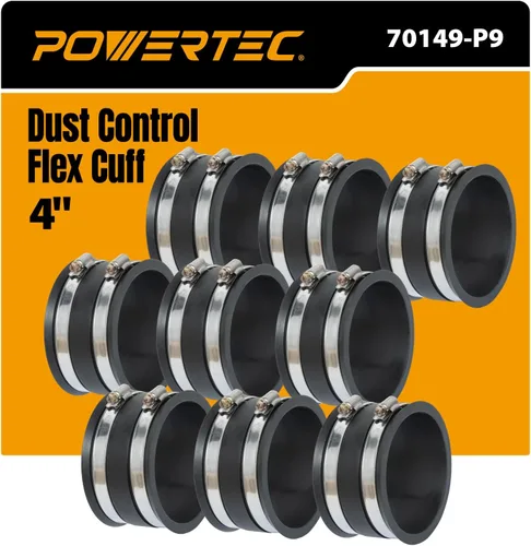 Vista 13 de POWERTEC 70148 Manguito flexible de control de polvo con abrazaderas de acero, 2-1/2 pulgadas