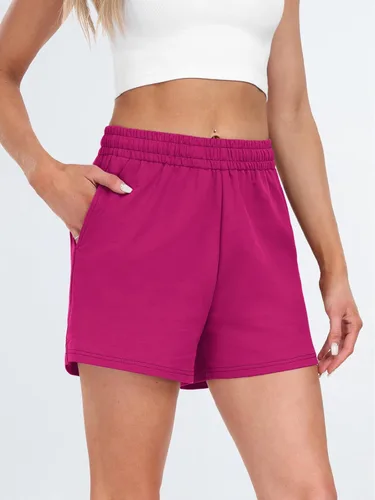 Vista 44 de AUTOMET Pantalones cortos deportivos para mujer, estilo casual, con cordón, cómodos, elásticos, de cintura alta, con bolsillos