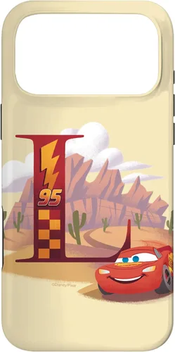 Vista 22 de Disney & Pixar - Carcasa para iPhone 17, diseño de letra L con monograma de letras L Lightning McQueen