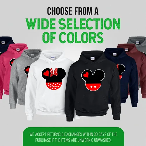 Vista 6 de Conjunto de sudadera con capucha de cabeza de Minnie y Mickey para parejas