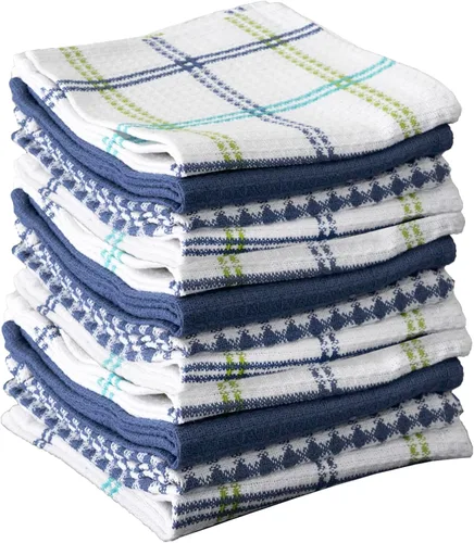 Vista 25 de T-Fal Paños de cocina de gofres de alta calidad: altamente absorbentes, súper suaves de larga duración, 100% algodón, 12 x 13 pulgadas, toalla plana