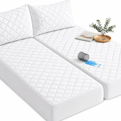 Vista 17 de GRT Cubrecolchón tipo almohada Individual, de rayón con cubierta de bambú, acolchado con relleno alternativo de plumón 3D de 900gsm, colchón