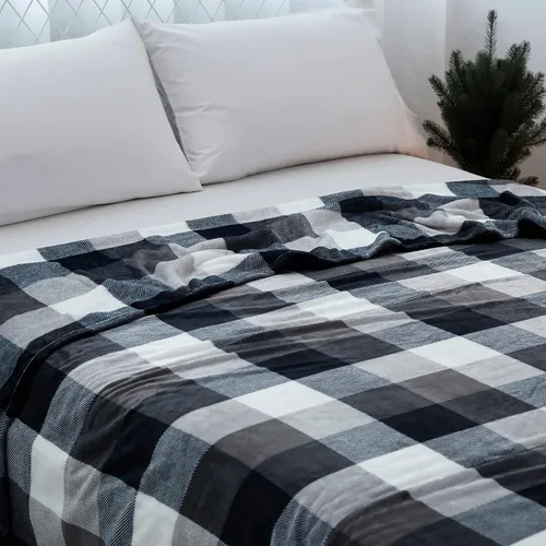 Vista 6 de SOCHOW Buffalo - Manta de franela de forro polar de 50 x 60 pulgadas, suave, ligera, acogedora para todas las estaciones, color negro y blanco a
