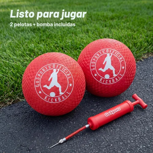 Vista 6 de GoSports Official Kickball with Pump (2 Pack), 10