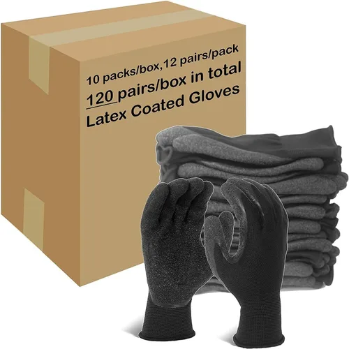 Vista 12 de Evridwear - Guantes de trabajo de látex arrugado con revestimiento de mano para seguridad, para hombres y mujeres, uso general, multiusos