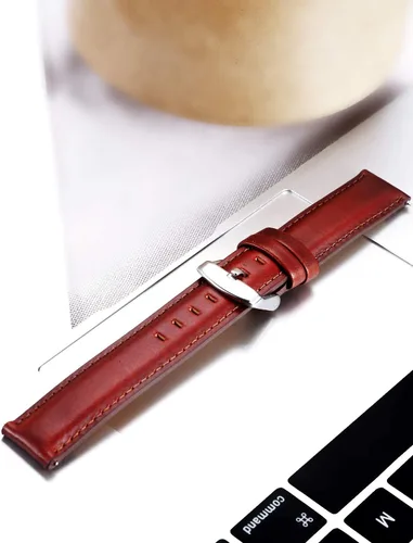 Vista 6 de BINLUN Correas de reloj de cuero suave de liberación rápida, correas de repuesto para hombres y mujeres en negro, marrón, rojo, 0.472 in, 0.512 in