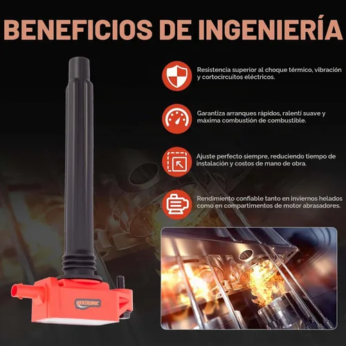 Vista 5 de Juego de 4 bobinas de encendido, bujías, conector, kit de juntas de tapa de válvula