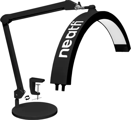 Vista 10 de Neatfi Lámpara de mesa LED media luna para esteticistas, técnico de uñas y cosmetóloga para arte de manicura, facial, depilación, hilo y tatuajes
