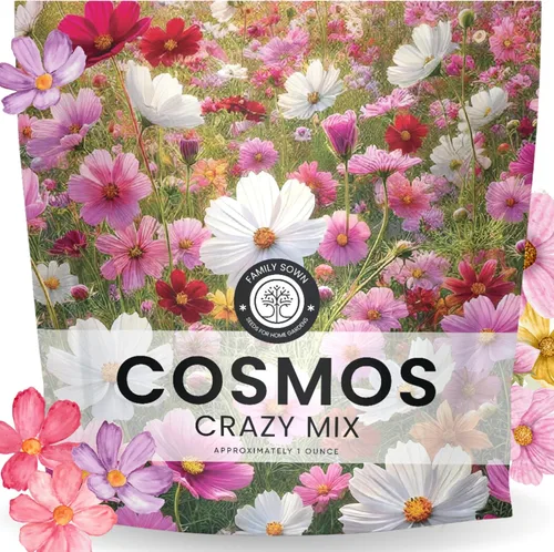 Vista 8 de Crazy Cosmos Mix - Sobre grande de 0.18 oz - 600 semillas de flores para plantar - Cosmos bipinnatus