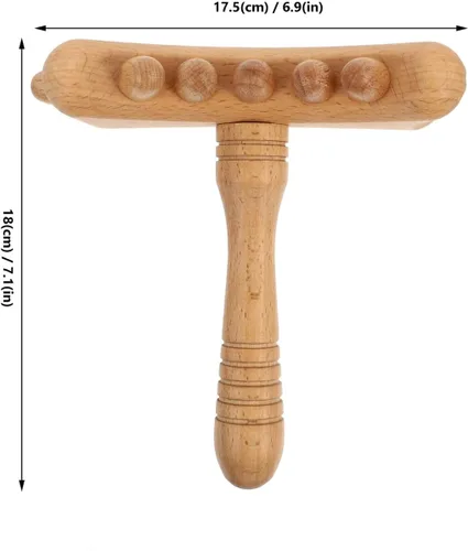 Vista 2 de Palo de guasha de haya natural para raspado de cuerpo completo, masaje, activación del punto de activación, superficie agradable a la piel, tabla