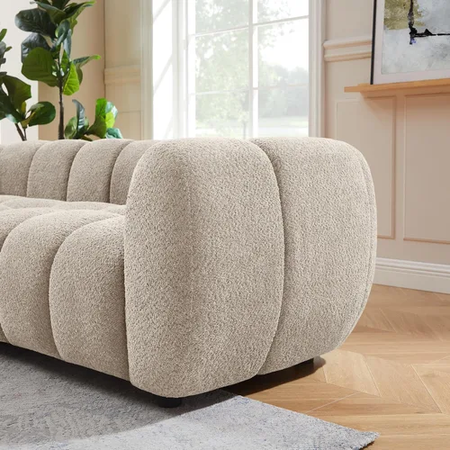 Vista 8 de VANOMi Sofá Boucle de Gran Tamaño de 88", Sofá Moderno Tapizado Acolchado Tipo Nube, Sofá Boucle de Asiento Profundo, Acogedor Sofá Moderno de 3