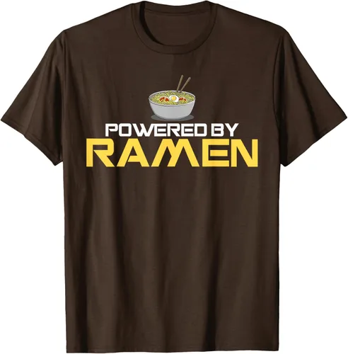 Vista 57 de Camiseta de fideos de anime japoneses Powered By Ramen, Negro, S