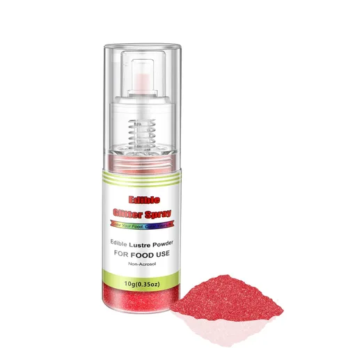 Vista 5 de Pulverizador comestible de purpurina (negro), polvo lustre para colorear alimentos sin aerosol, bomba de empuje de polvo espumoso de grado