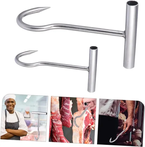 Vista 2 de 2 ganchos de carne en forma de t ganchos de acero inoxidable para mataderos carnicerías