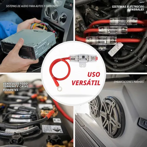 Vista 6 de InstallGear Cable de alimentación AWG calibre 8 de 1 pie con portafusibles AGU de 100 amperios – 99.9% de cobre libre de oxígeno Cable de calibre