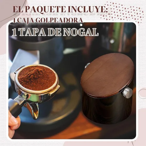 Vista 3 de Reallnaive Caja de café expreso de 5.3 pulgadas con tapa, color negro