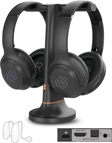Vista 9 de Avantree Duet - Auriculares inalámbricos duales para ver televisión, voz clara y volumen alto para personas mayores y personas con dificultades