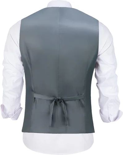 Vista 4 de Chaleco de traje para hombre, chaleco de esmoquin para boda, chaleco formal con cuello en V