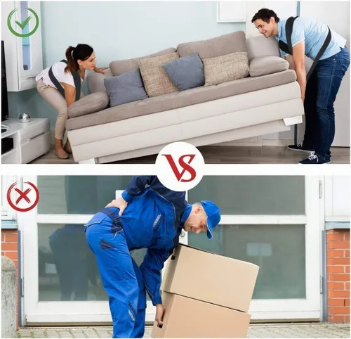 Vista 3 de MORDEN MS Correas de mudanza ajustables, sistema de elevación y movimiento de 2 personas con correas para el hombro para cargar muebles