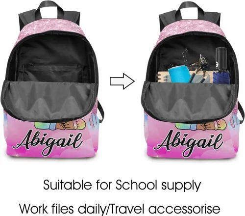 Vista 27 de Texto personalizado Elefante desgaste gafas mochila mochila mochila casual Daypack bolsa para mamá niñas, color86-4, Mochilas Daypack