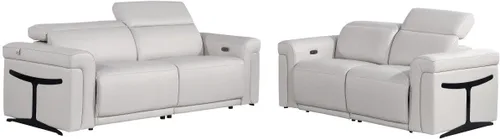 Vista 24 de Blackjack Furniture Mario - Sofá biplaza reclinable de cuero italiano de grano superior con reposacabezas y asientos ajustables, cargadores USB