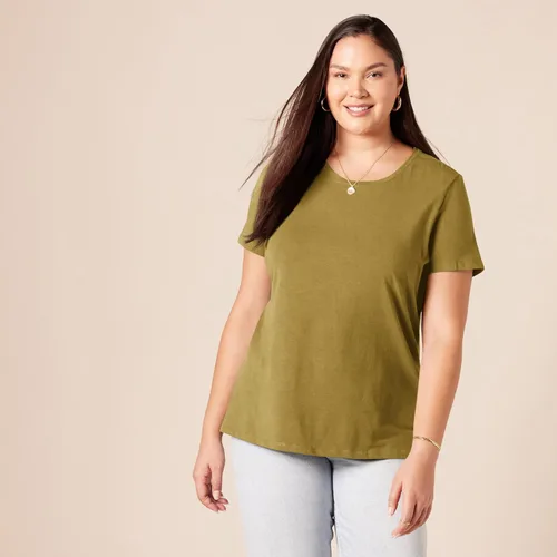 Vista 445 de Amazon Essentials Women's Regular-Fit Short-Sleeve Crewneck T-Shirt
