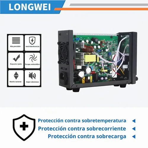 Vista 5 de LONGWEI Fuente de alimentación de CC variable, 30 V 10 A, 4 pantallas LED digitales, fuente de alimentación de conmutación regulada ajustable