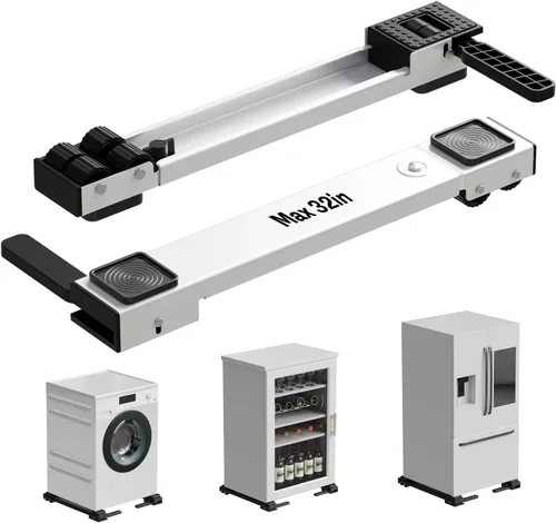 Vista 9 de Rodillos de electrodomésticos resistentes, deslizadores extensibles más recientes, base de lavadora elevable, mover fácilmente máquinas de lavadora