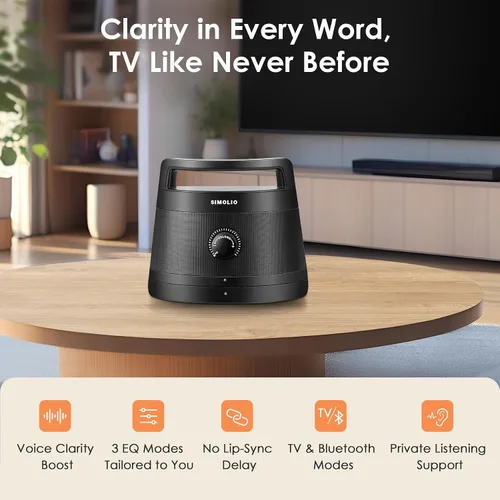 Vista 2 de SIMOLIO Altavoces inalámbricos 621D Plus para TV para personas mayores, altavoces de TV Bluetooth para personas con problemas auditivos, ancianos, 3