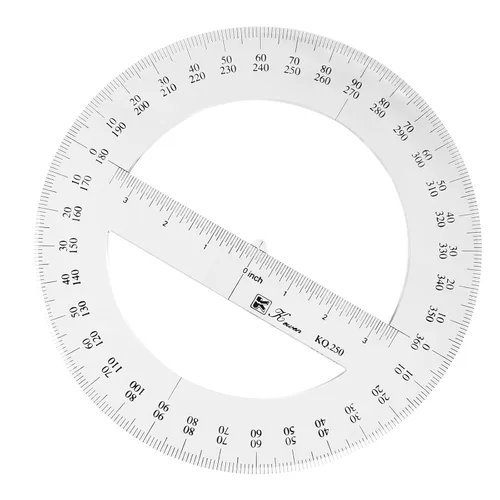 Vista 10 de SEIWEI Transportador de 360 grados, regla circular matemática de 7.8 pulgadas, herramienta de medición de ángulo de plástico transparente con escala