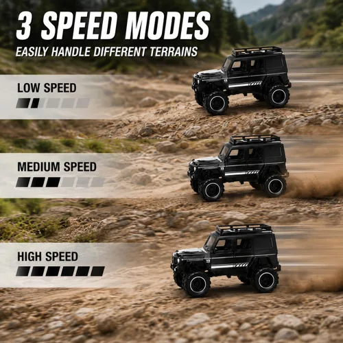Vista 5 de 1:64 Mini RC Crawler Car, camión de control remoto de aleación con control de aplicación, controlador de 2.4 GHz, 3 modos de velocidad, luces LED