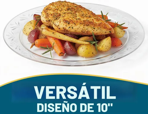 Vista 3 de Blue Sky Simcha - Platos desechables de plástico transparente de 10 pulgadas (20 unidades) Vajilla de alta calidad y resistente para fiestas