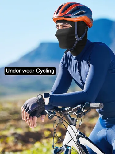 Vista 4 de Pasamontañas, secado rápido, secado rápido, suave, elástico, tela CoolMax de EE. UU., diseñada para deportes, protección contra el polvo solar UPF50
