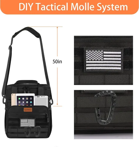 Vista 4 de Lonchera táctica aislada – Bolsa térmica expandible grande para hombres – Lonchera versátil para adultos, turnos de trabajo, viajes al aire libre