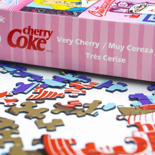 Vista 8 de Springbok Coca-Cola Cherry Coke - Rompecabezas de 1000 piezas para adultos, piezas de corte único, fabricado en Estados Unidos Coca-Cola Cereza