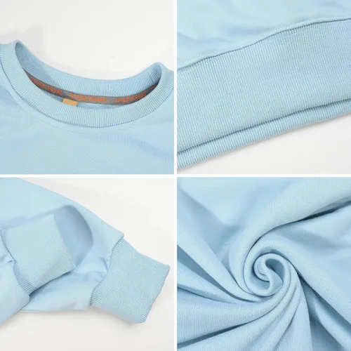 Vista 4 de Sudadera de cuello redondo para hombre, casual, de algodón, con capucha, color sólido, manga larga, atlética
