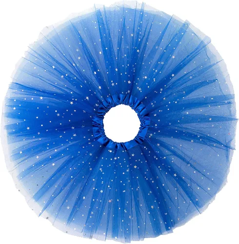 Vista 2 de Jastore Vestido de ballet de princesa con lentejuelas y estrellas en capas para niñas de 2 a 8 años