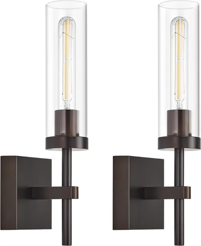 Vista 21 de Juego de 2 apliques de pared de níquel cepillado que funcionan con pilas, iluminación de pared inalámbrica recargable con control remoto, luces