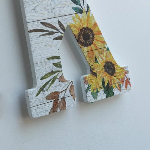 Vista 6 de COLLECTIVE HOME - Letras de madera de 12 pulgadas para decoración de pared, letrero rústico de pared, letreros decorativos para colgar, número