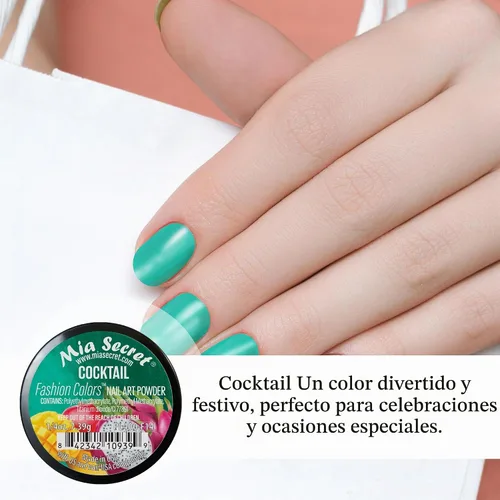 Vista 5 de Mia Secret Polvo de arte de uñas de color de moda 12 colores mezcla