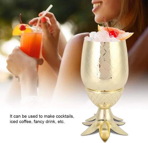 Vista 3 de Coctelera, elegante mezclador de bebidas para bar en casa, acero inoxidable, chapado en oro, 1 pieza