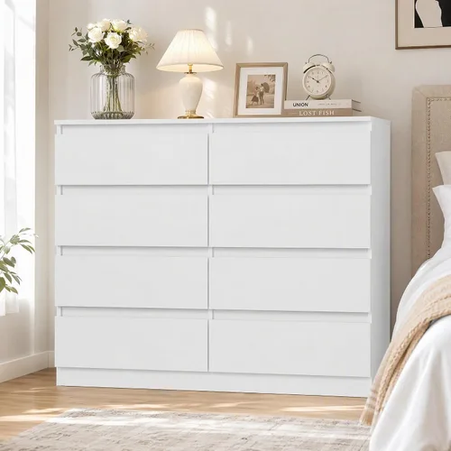 Vista 14 de Cómoda negra para dormitorio, cómoda moderna de 6 cajones con cajón profundo, amplia cómoda de almacenamiento, organizador de muebles de Negro