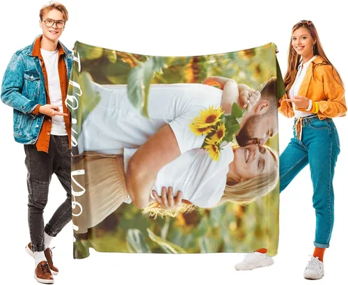 Vista 3 de Printwoo Mantas personalizadas con foto, mantas de fotos personalizadas con mi propia foto, mantas personalizadas con imagen, regalos personalizados
