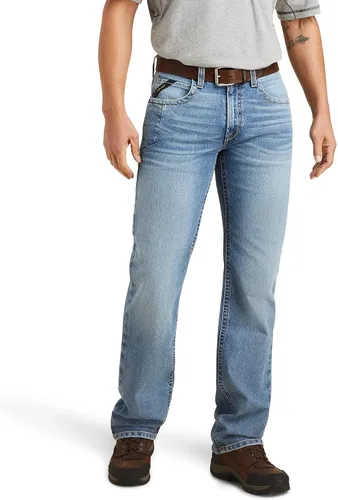 Vista 5 de Ariat Rebar M4 Relaxed DuraStretch - Jeans básicos de corte de bota para hombre, Carbine lado de la plancha